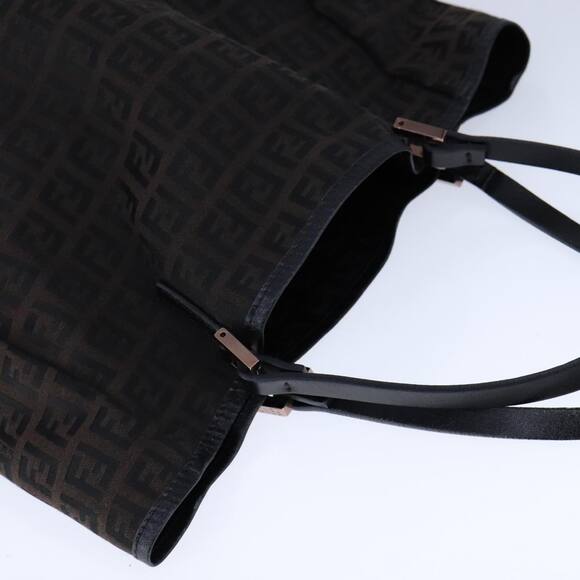 FENDI Zucchino Canvas Tote Bag Brown - Picture 6 of 13